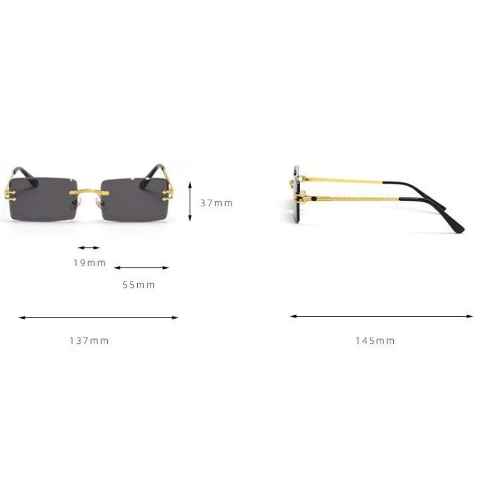 Men Sunglasses Gold Frame Dark Black‎ Lens Fashion Shades Eyewear Gangsta Cholo